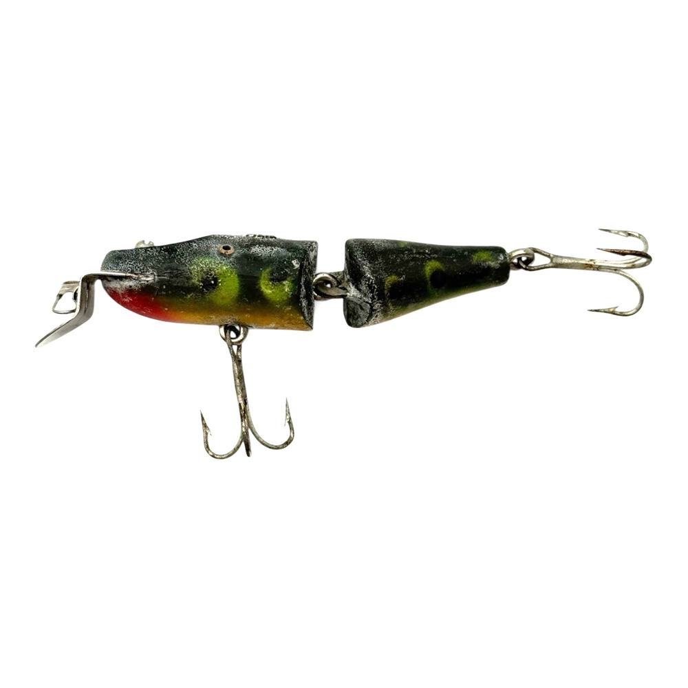 1920s Creek Chub Pikie Jointed Crankbait Perch Fishing Lure Pat 9-7-20 Vintage